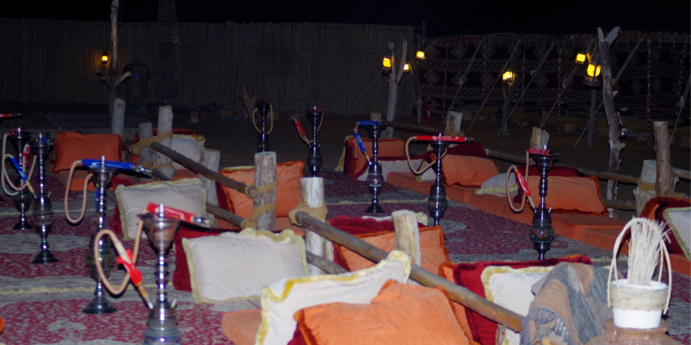 Shisha on the Table desert safari shisha smoking