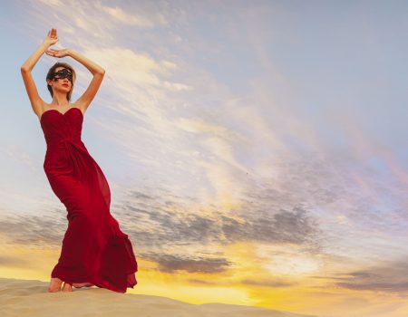 sunset photography in desert safari